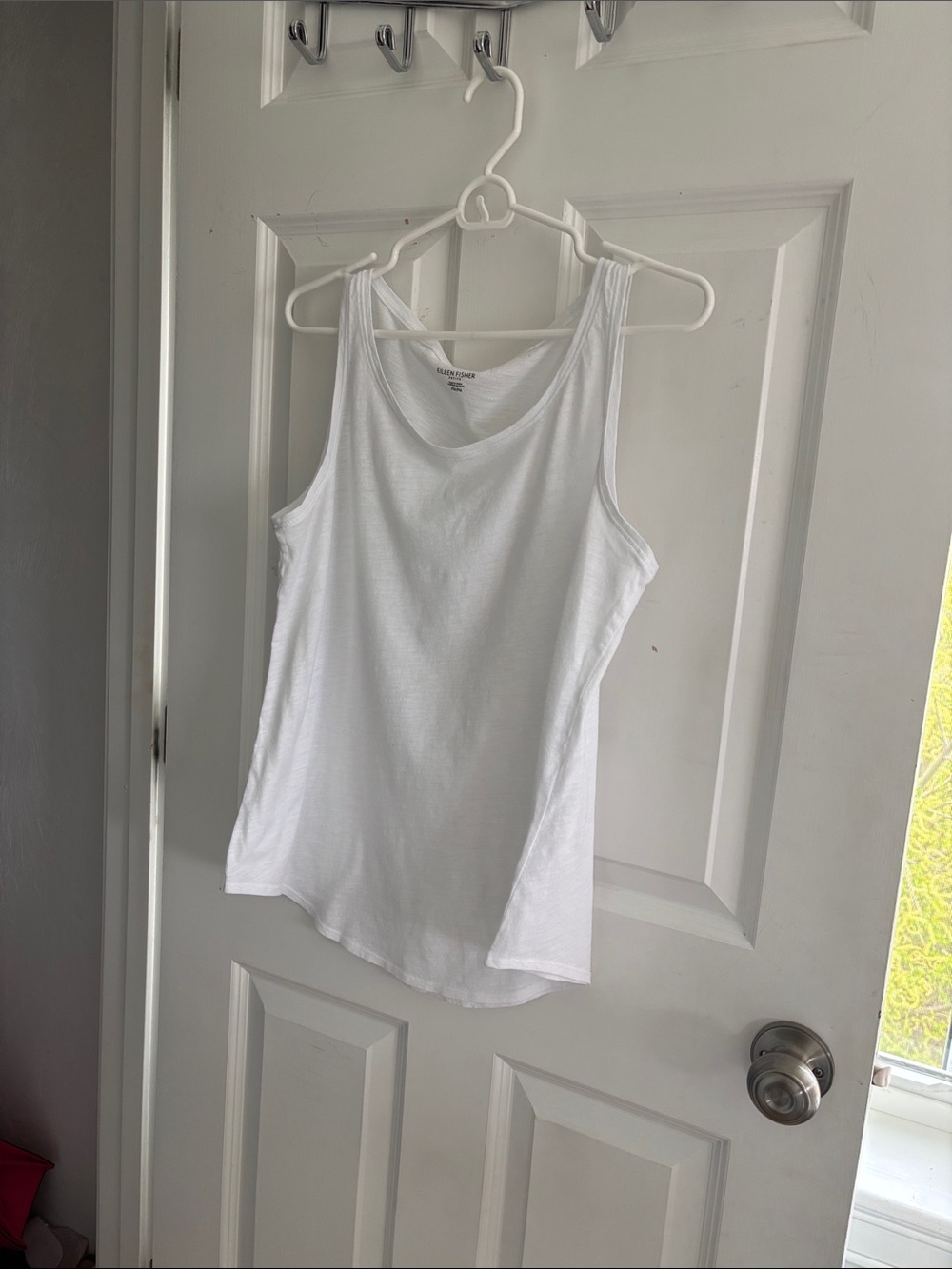 Eileen Fisher White Scoop Neck Tank Top